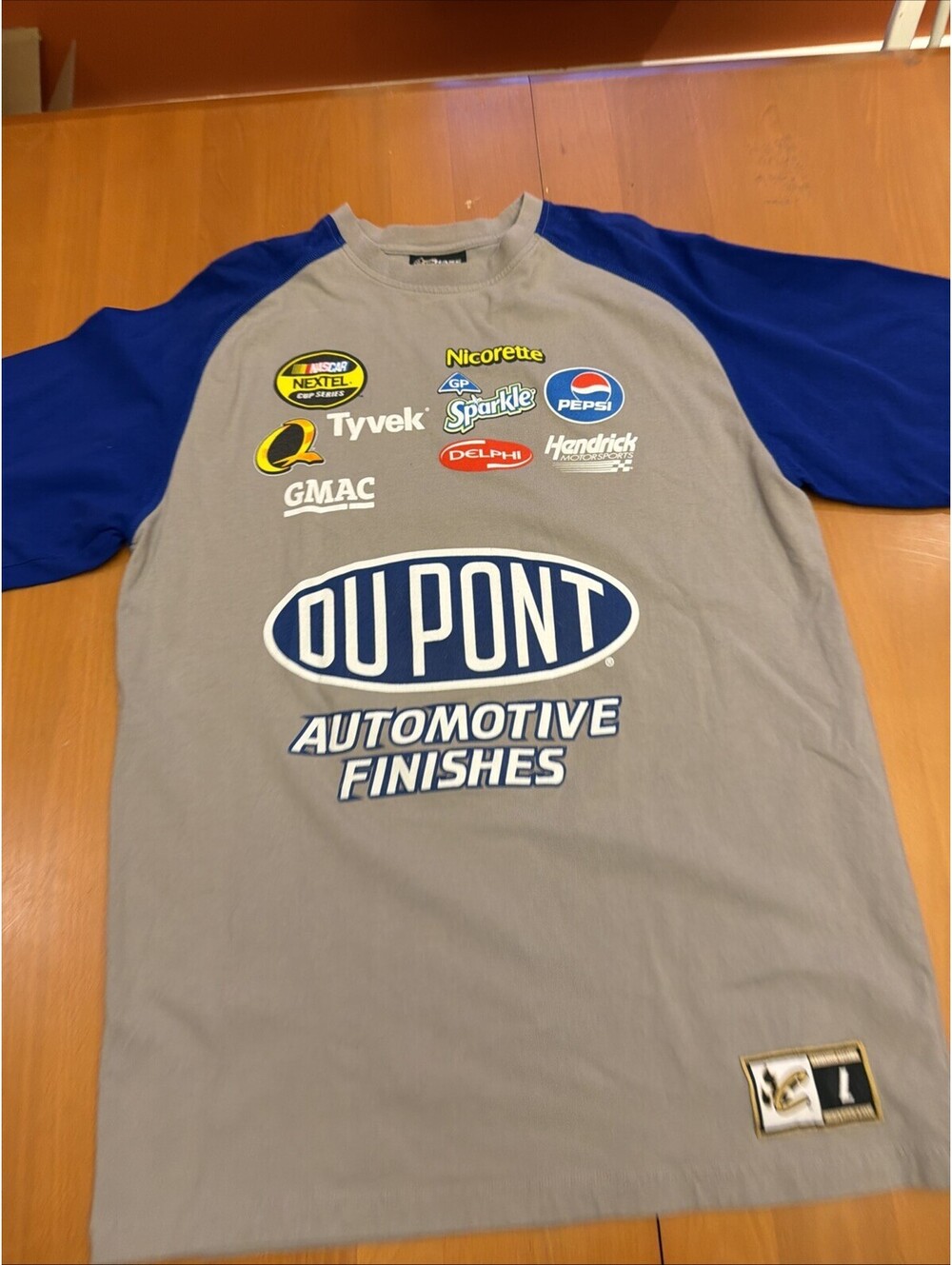Jeff Gordon # 24 Nascar Grey Uniform Sponsor T-shirt, Large